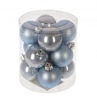 Набор из 12шт Украшение новогоднее Шар "Голубой шелк", D4 см, L9,5 W9,5 H10,5 см Набор из 12шт Украшение новогоднее Шар "Голубой шелк", D4 см, L9,5 W9,5 H10,5 см