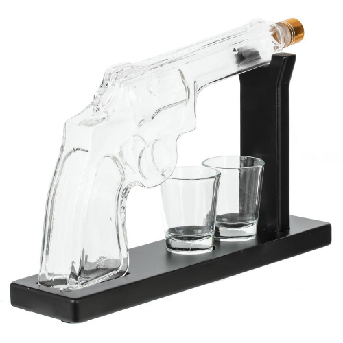Графин "Пистолет" 330 мл с 2-мя стопками 40 мл, L28 W7 H19 см фото 4