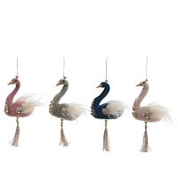 Украшение новогоднее  "Лебедь", L10,5 W7 H23 см, 4в. Украшение новогоднее  "Лебедь", L10,5 W7 H23 см, 4в.
