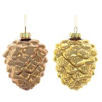 Украшение новогоднее "Золотая шишка", L7,5 W7,5 H9,5 см, 2в.