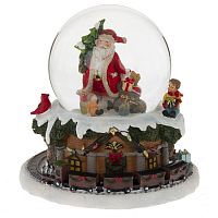 Фигурка декор в стекл шаре "Санта" (муз с ключ, движ), D 10 см, L15 W15 H15 см Фигурка декор в стекл шаре "Санта" (муз с ключ, движ), D 10 см, L15 W15 H15 см