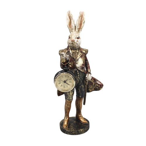 Фигурка декоративная "Кролик" с часами (LR44x1), L13,5 W11 H30,5 см