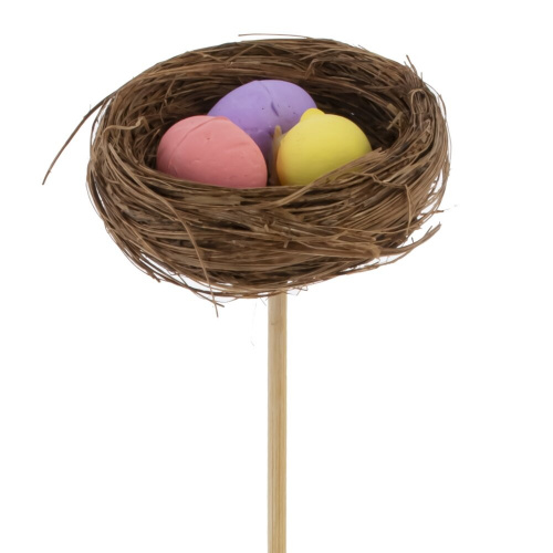 Изделие декоративное (вставка) "Гнездо пасхальное" (блок 12 шт) (6*2), L6 W6 H25 см, 3в. фото 2