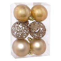 Набор из 6шт Украшение новогоднее "Шар", D 6 см, L17,5 W6 H12 см Набор из 6шт Украшение новогоднее "Шар", D 6 см, L17,5 W6 H12 см