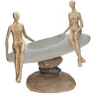 Фигурка декоративная "Влюбленная пара" с подставкой д/мелочей, L20 W10 H21 см