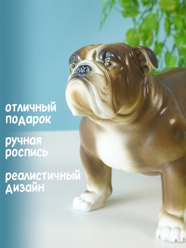 Фигурка декоративная "Английский бульдог", L21 W11 H13,5 см фото 4