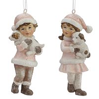 Фигурка декоративная подвесная "Девочка/Мальчик", 2в., L6 W4 H11