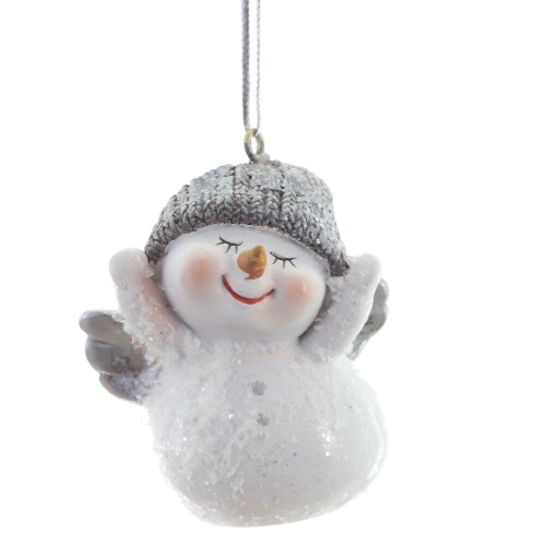 Фигурка декоративная подвесная "Снеговик",   L4,5 W4 H5,5 см, 2в. фото 3