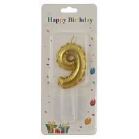 Свеча для торта "Цифра 9", L3,5 W1 H10 см