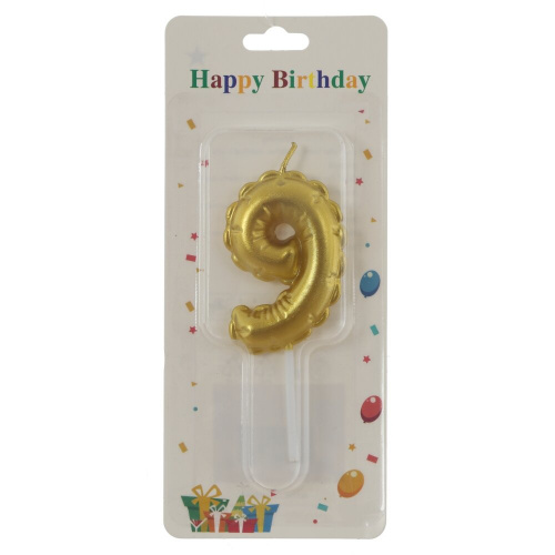 Свеча для торта "Цифра 9", L3,5 W1 H10 см