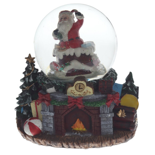 Фигурка в стекл. шаре с музыкой, эффектом вьюги и подсвет."Санта", D 10 см, L16 W13,5 H15,5 см Фигурка в стекл. шаре с музыкой, эффектом вьюги и подсвет."Санта", D 10 см, L16 W13,5 H15,5 см