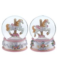 Фигурка декоративная в стекл шаре "Лошадка", D 6.5 см, L6,5 W6,5 H8 см, 2в.