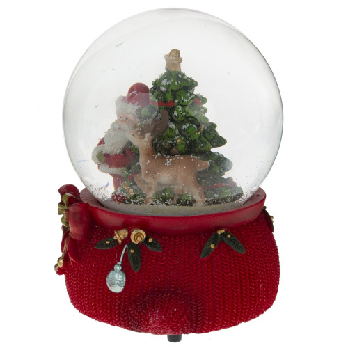 Фигурка декор в стекл шаре "Санта" (муз с ключ), D 10 см, L11 W11 H14,5 см фото 2 Фигурка декор в стекл шаре "Санта" (муз с ключ), D 10 см, L11 W11 H14,5 см фото 2