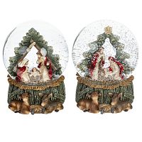 Фигурка декор в стекл шаре "Рождество", D 10 см, L10 W10 H12,5 см, 2в.