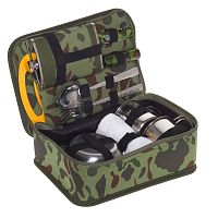 Набор для пикника 11 предм. (фляжка 270 мл, 2 тарелки, 2 кружки, ложка, вилка, доска раздел., фонарь