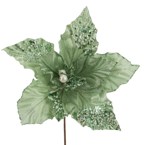 Цветок искусственный "Пуансеттия", L25 W25 H45 см фото 2