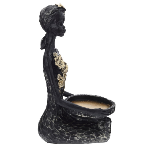 Фигурка декоративная "Африканка" с подставкой д/мелочей, L13 W13,5 H34 см фото 2 Фигурка декоративная "Африканка" с подставкой д/мелочей, L13 W13,5 H34 см фото 2