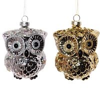 Украшение новогоднее "Сова", L8 W7 H10 см, 2в. Украшение новогоднее "Сова", L8 W7 H10 см, 2в.