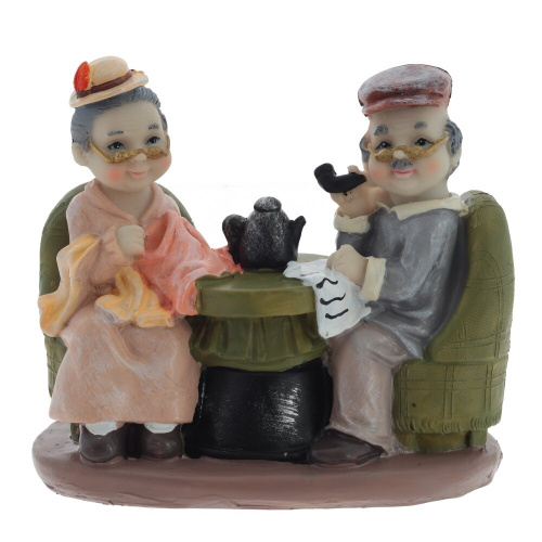 Фигурка декоративная "Бабушка с дедушкой", L15 W8 H14 см, 2в. фото 3