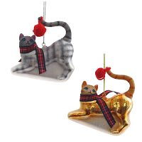 Украшение новогоднее "Кошка", 2в., L9 W3,5 H9 см, 2в. Украшение новогоднее "Кошка", 2в., L9 W3,5 H9 см, 2в.