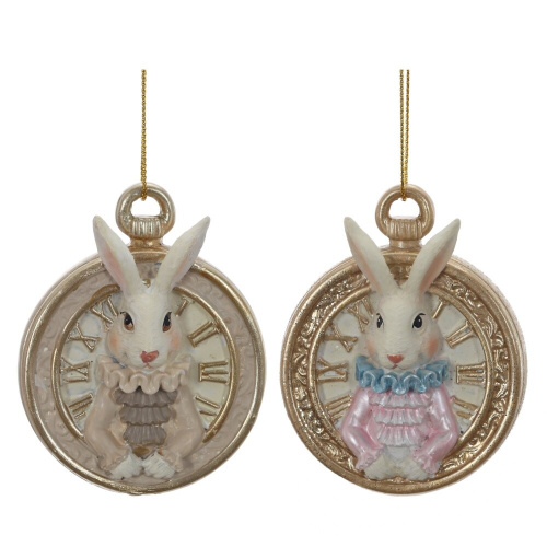 Фигурка декоративная подвесная "Заяц", L5,5 W2 H7 см, 2в. Фигурка декоративная подвесная "Заяц", L5,5 W2 H7 см, 2в.