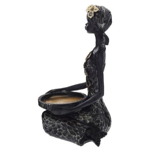 Фигурка декоративная "Африканка" с подставкой д/мелочей, L13 W13,5 H34 см фото 3 Фигурка декоративная "Африканка" с подставкой д/мелочей, L13 W13,5 H34 см фото 3