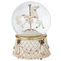 Фигурка декоративная в стекл шаре "Карусель" (ключ, муз,движ), D 10 см, L10 W10 H14 см