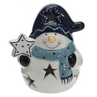 Фигурка декоративная "Снеговик" с подсветкой (LR44x2), L, L7,5 W6,5 H9 см