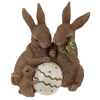 Фигурка декоративная "Зайцы", L13 W8,5 H14 см