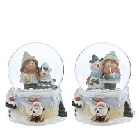 Фигурка декоративная "Дети" в стекл шаре, L6,5 W6 H9 см, 2в.