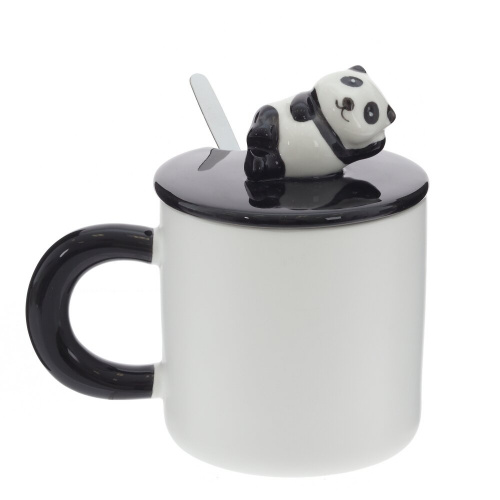 Кружка с крышкой и ложкой, 350 мл, L13 W9 H13 см фото 3