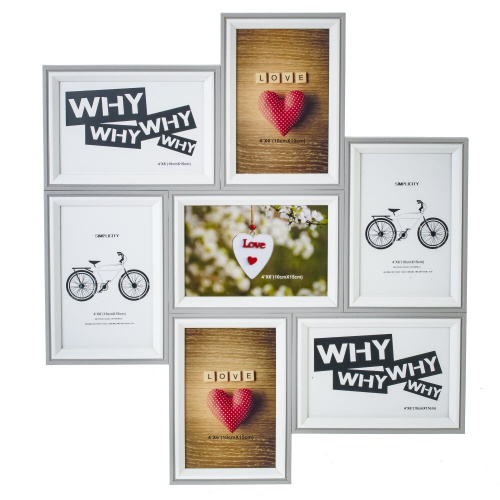 Фоторамка-панно для 7-ми фото, L41 W2 H46 см