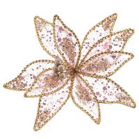 Цветок искусственный "Пуансеттия" (на клипсе), L24 W24 H12 см Цветок искусственный "Пуансеттия" (на клипсе), L24 W24 H12 см