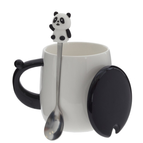 Кружка с крышкой и ложкой, 400 мл, L12 W9 H13 см фото 3