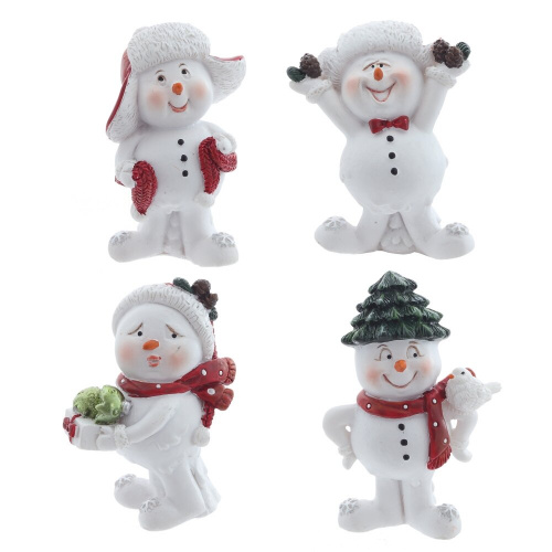 Фигурка декоративная "Снеговик", L3,5 W2,5 H5 см, 4в. Фигурка декоративная "Снеговик", L3,5 W2,5 H5 см, 4в.