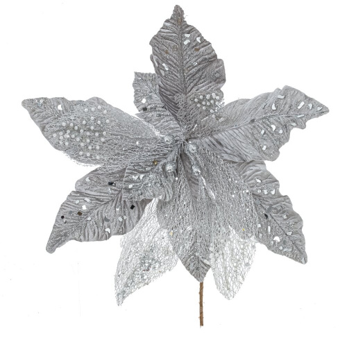 Цветок искусственный "Пуансеттия", L48 W48 H38 см