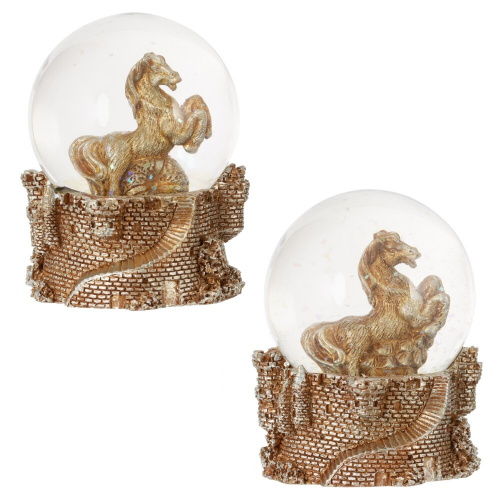 Фигурка декор в стекл шаре "Лошадь", L7 W7,5 H8,5 см, 2в.