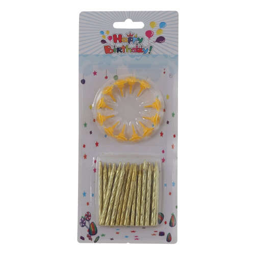 Набор из 24-х свечей для торта, D 0,5 см,L8,5 W1,2 H20 см