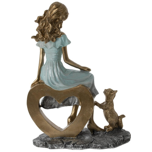 Фигурка декоративная "Девушка с кошкой", L13,5 W7 H20 см фото 3