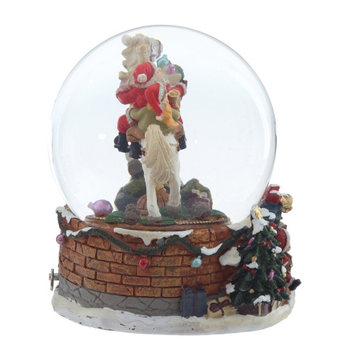 Фигурка декоративная "Дед Мороз на лошадке" в стекл шаре (ключ,муз), D 14 см, L15 W16 H18,5 см фото 2