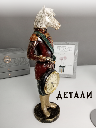 Фигурка декоративная "Лошадь" с часами D5см, (LR44x1), L10,5 W8 H31,5 см фото 7